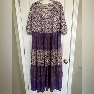 NATURAL LIFE Purple Floral Maxi Dress